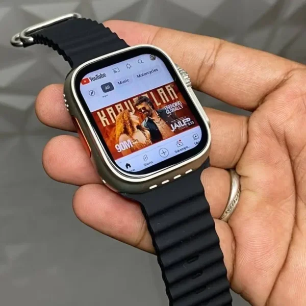 T800 Ultra SmartWatch With BT Calling and Answer Full Touch Fitness Smartwatch  (Black Strap, Free Size)