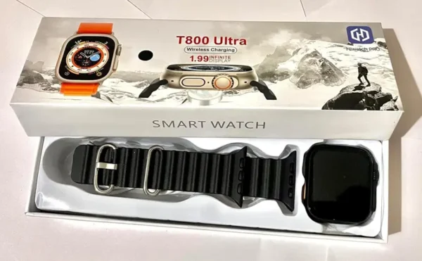 T800 Ultra SmartWatch With BT Calling and Answer Full Touch Fitness Smartwatch  (Black Strap, Free Size) - Image 3